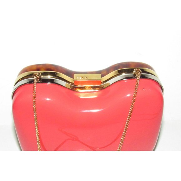 Retro, Fendi two way- clutch red & tortoise shell Lucite clam shell style purse - Picture 15 of 16